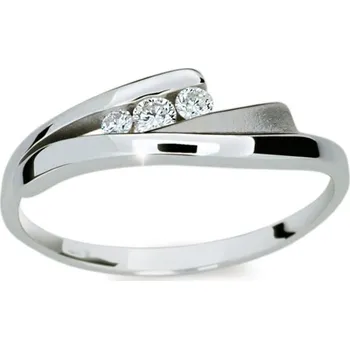 Prsten Dámský prsten bílé zlato 585 zirkon DZ1750B velikost 49