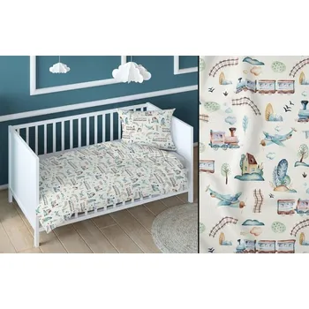 Povlečení Bavlněné dětské povlečení Vláčky Rozměr: 45x60 a 90x140 cm