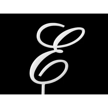 Jedlá dekorace na dort Písmeno na dort - E - bílé