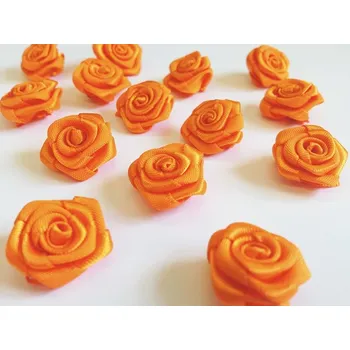 Party dekorace Saténové růžičky oranžové