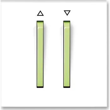 vypínač a zásuvka 3559M-A00662 42 Kryt spínače žaluziového se dvěma páčkami, s potiskem, bílá/ledová zelená, ABB Neo