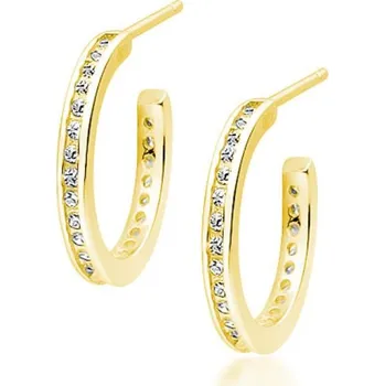 Náušnice Lafira pozlacené stříbrné náušnice Kruhy Crystal Z1698G (puzety)