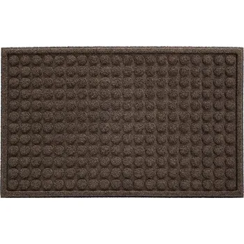 Hnědá textilní gumová čistící vstupní rohož FLOMA Rounds - 45 x 75 x 1,1 cm