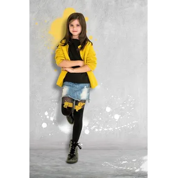 DÍVČÍ VZOROVANÉ PUNČOCHÁČE SABA DR2326 nero-curry 104-110