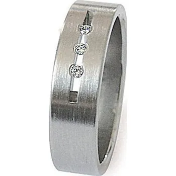 Prsten Ocelový prsten se zirkony ZSQ06010 velikost 60