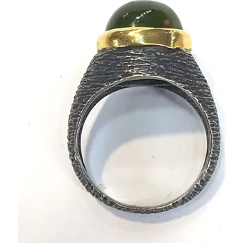 Prsten stříbrný prsten s vltavínem L123