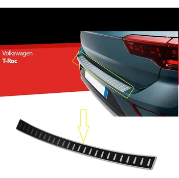 Nárazník Nerez / karbon ochrana prahu zadního nárazníku VW-T-Roc 2017+ vč. fcl. 2021+