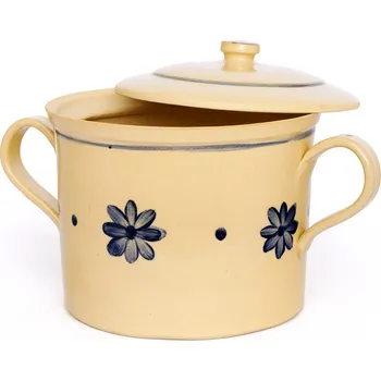 Hrnec hrnec 3L s uchy a poklicí světlý - kameninový hrnec (ruční výroba)