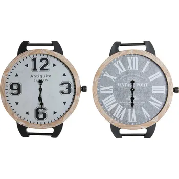 Hodiny Stolní hodiny DKD Home Decor Zápěstí Černá Kov Sklo (2 ks) (65 x 7 x 74 cm)