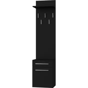 Předsíňová stěna Věšák Topaz, černý mat