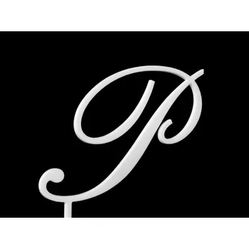 Jedlá dekorace na dort Písmeno na dort - P - bílé