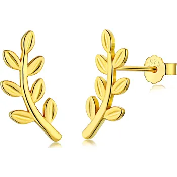 Náušnice Pozlacené stříbrné náušnice ve tvaru lístků - Meucci SYE123