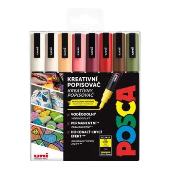 Sada akrylových popisovačů Posca PC-3M - 0,9–1,3 mm - AUTUMN - 8 ks