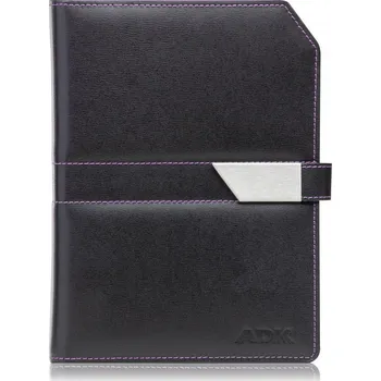 Diář Diář ADK NewContrast Slim 2026 černý s fialovým vnitřkem a kontrastním šitím