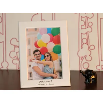 Svatební dekorace Rámeček na fotku 10x15 cm s gravírováním