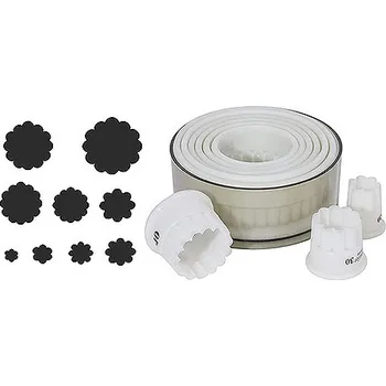 Vykrajovátko Vykrajovátka plastové, kolo vlnité průměr 20-100 mm, sada 9 kusů | CONTACTO, 230/009