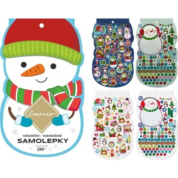 Samolepky vánoční 147x240mm, sněhulák,různé, mix barev