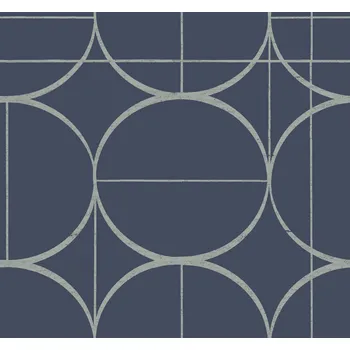 Tapeta York Modro-stříbrná geometrická vliesová tapeta na zeď, MD7204, Modern Metals, York, velikost 0,68 x 8,2 m