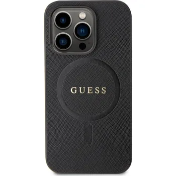 Pouzdro na mobilní telefon Guess Saffiano MagSafe kryt pro iPhone 15 Pro Barva: Černá