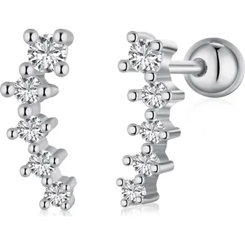 Náušnice Jemné stříbrné náušnice se zirkony - Meucci SYE125