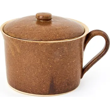 Hrnec hrnec 0,5L s uchem a poklicí - kameninový hrnec (ruční výroba)