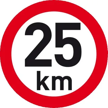 Samolepicí dekorace na vozidlo Samolepka reflexní rychlost 25 km, průměr 200 mm