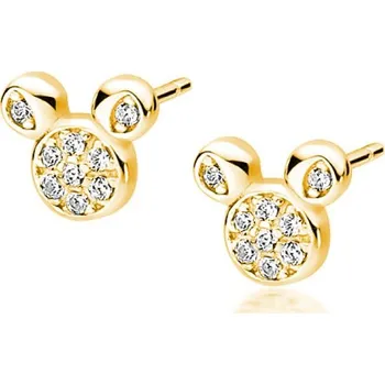 Náušnice Lafira pozlacené stříbrné náušnice Mouse White Z1653GW (puzety)