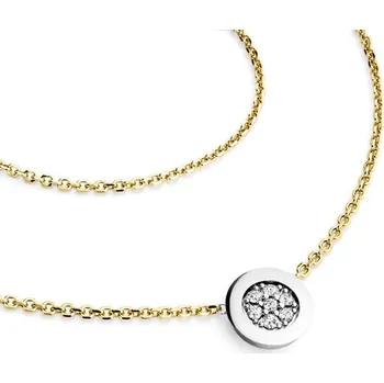 Náhrdelník Dámský náhrdelník zlato mix 585/1000 přírodní diamant 0.084 ct G/SI brilianty 10902-NH01-ZLB délka 42 cm