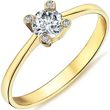 Prsten Lillian Vassago Zlatý prsten zdobený zirkony LLV98-GR081Y Velikost prstenu: 54