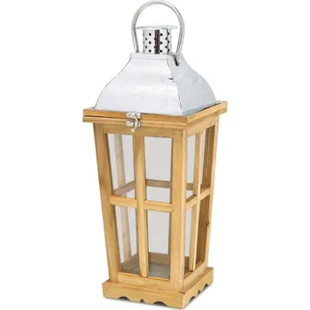 Lucerna Lucerna dřevěná s kovem, přírodní – 190×460 mm