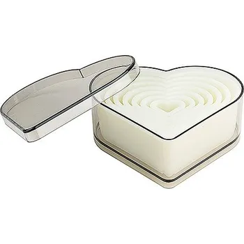 výuková tabulka Vykrajovátka 7 kusů, srdíčka 22x18-110x95 mm | CONTACTO, 1228/007