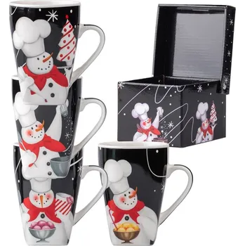 Vánoce Hrnek keramika 400ml design sněhulláci různé v krabičce, mix vzorů