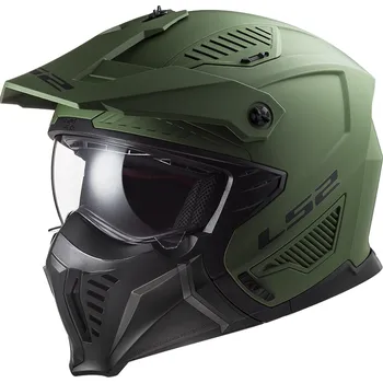 Helma na motorku LS2 OF606 DRIFTER SOLID MATT MILITARY GREEN-06 (velikost helmy: XL (61-62 cm))