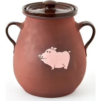 Hrnec sádlák 2,5L malovaný - kameninový hrnec na sádlo (ruční výroba)