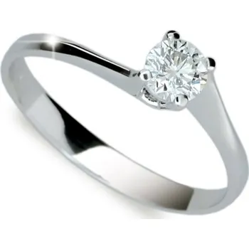 Prsten Zásnubní prsten bílé zlato 585/1000 zirkon ZP1957 velikost 52