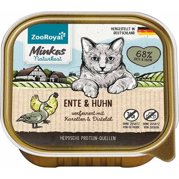 Krmivo pro kočku ZooRoyal Minkas Naturkost kachna a kuře s mrkví 16 × 100 g