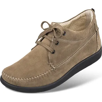 Dámská zdravotní obuv Prodyšné dámské a pánské kožené mokasíny se šněrováním, lehké, elastické, velurová useň, béžová: 39