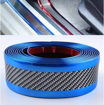 Samolepicí dekorace na vozidlo Samolepící ochranná páska na auto, 1m karbon-modrá
