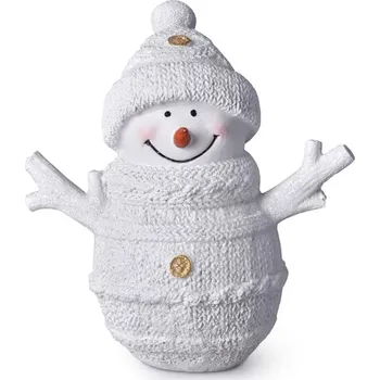 Vánoční dekorace Sněhulák polystone 130x130 mm ,bílá