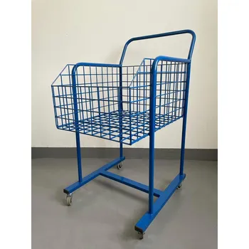 Vozík s drátěným košem na knihy