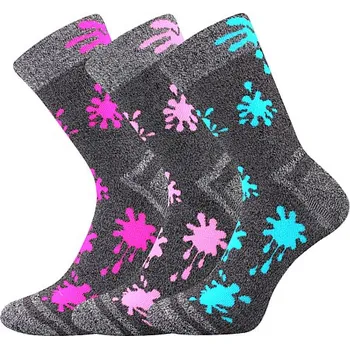 Dívčí ponožky VoXX - Hawkik dívka, šedý melír / růžová, tyrkys Barva: Šedá, Velikost: 20-24