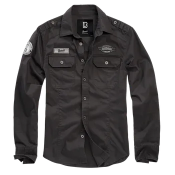 Pánská košile Košile Brandit Luis Vintageshirt černá - 6XL