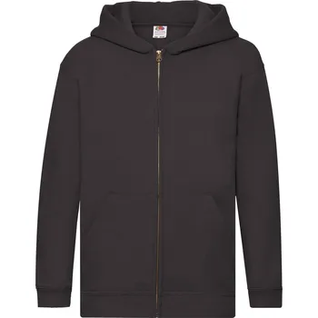 Chlapecké tričko Black Kids Hoodie Zip Through Hooded Sweat Fruit of the Loom Fruit of the Loom hnědá 2467092