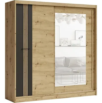 Šatní skříň MOLTO c | šatní skříň ML200 | 200 cm | artisan/černá