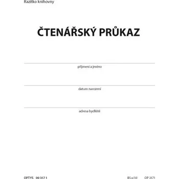 Knihovna Čtenářský průkaz - skládaný list