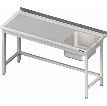 Dětský stůl Stůl s jednokomorovým dřezem z pravé strany bez police 1500x600x850 mm | STALGAST, 980656150