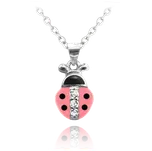 MINET Stříbrný náhrdelník RŮŽOVÁ BERUŠKA vykládaná zirkony