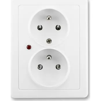 vypínač ABB Swing dvojzásuvka jasně bílá 5592G-C02349 B1 s přepěťovou ochranou