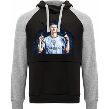 Chlapecká mikina Mikina Badet Erling Haaland Barva: Černá / melírová, Velikost: 122/128 - 7/8let