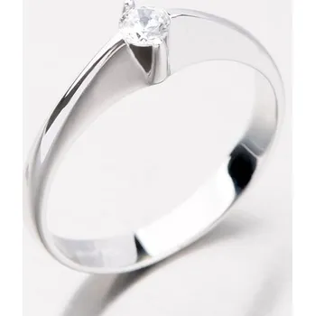 Prsten Dámský prsten bílé zlato 585/1000 zirkon DZ1956B velikost 63